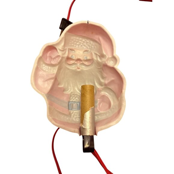 Vintage MCM Santa Claus Light-Up Wall Decoration With Cord Plastic - Picture 4 of 5